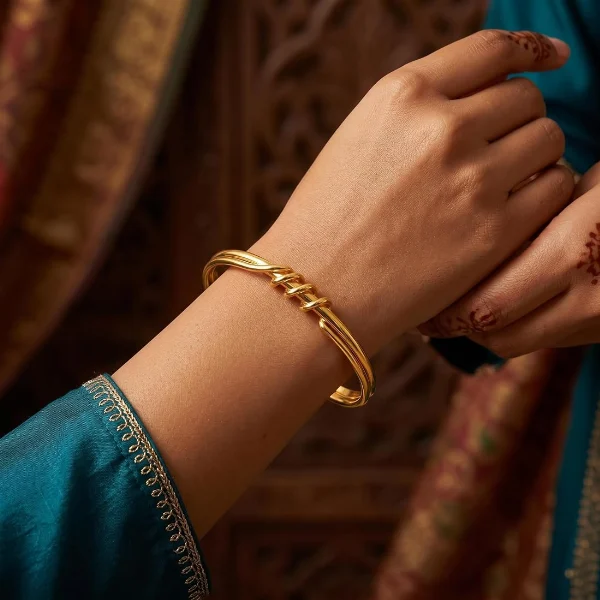 Sculpture Gold Cuff — Shreeji Jewellery Sculpture Gold Cuff — Shreeji Jewellery